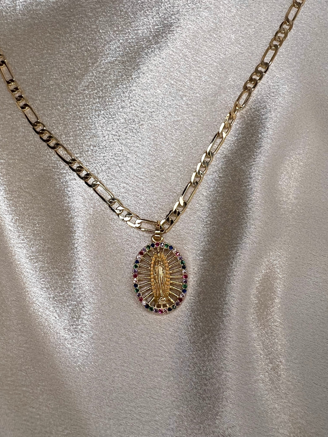 Multi Color Virgencita Necklace