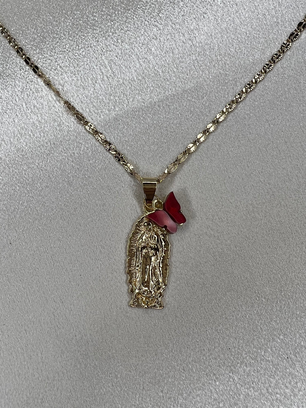 Flat Virgencita w Red Butterfly