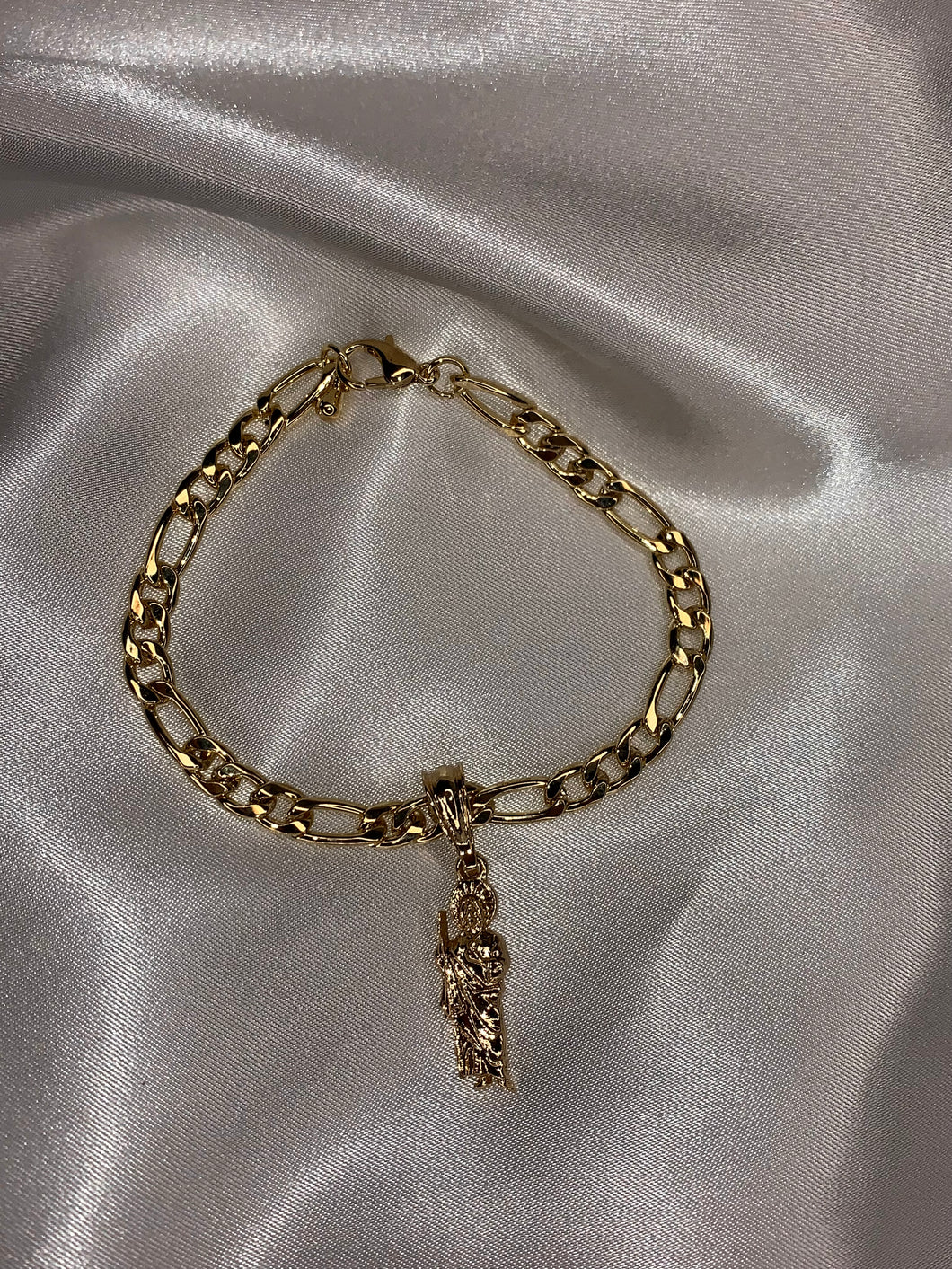 Gold San Judas Charm Bracelet