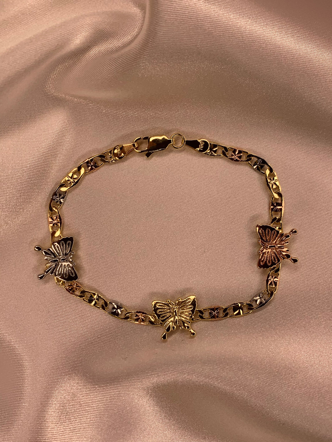 3 Toned Butterfly Bracelet