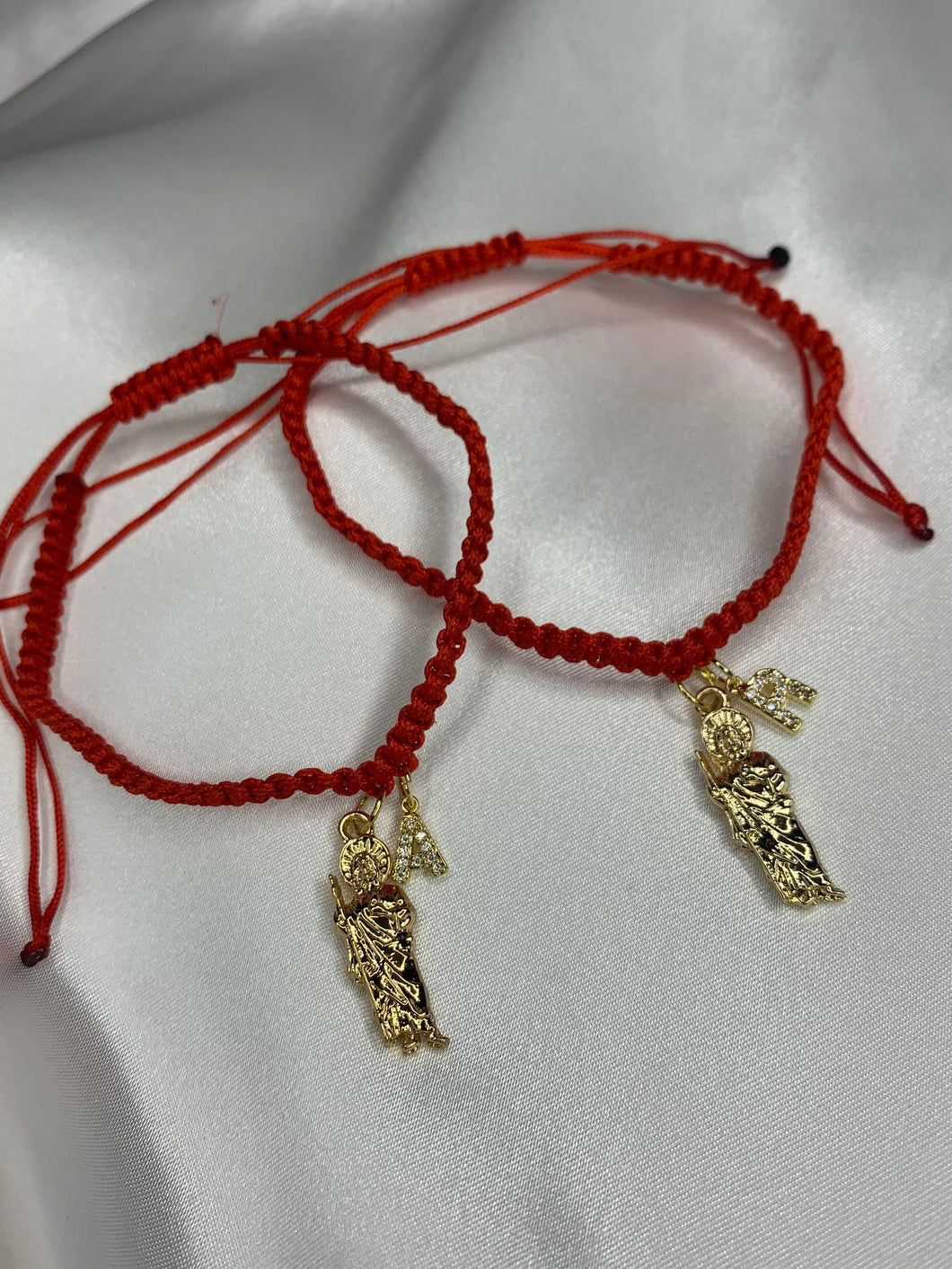 Matching San Judas With Initial Bracelet