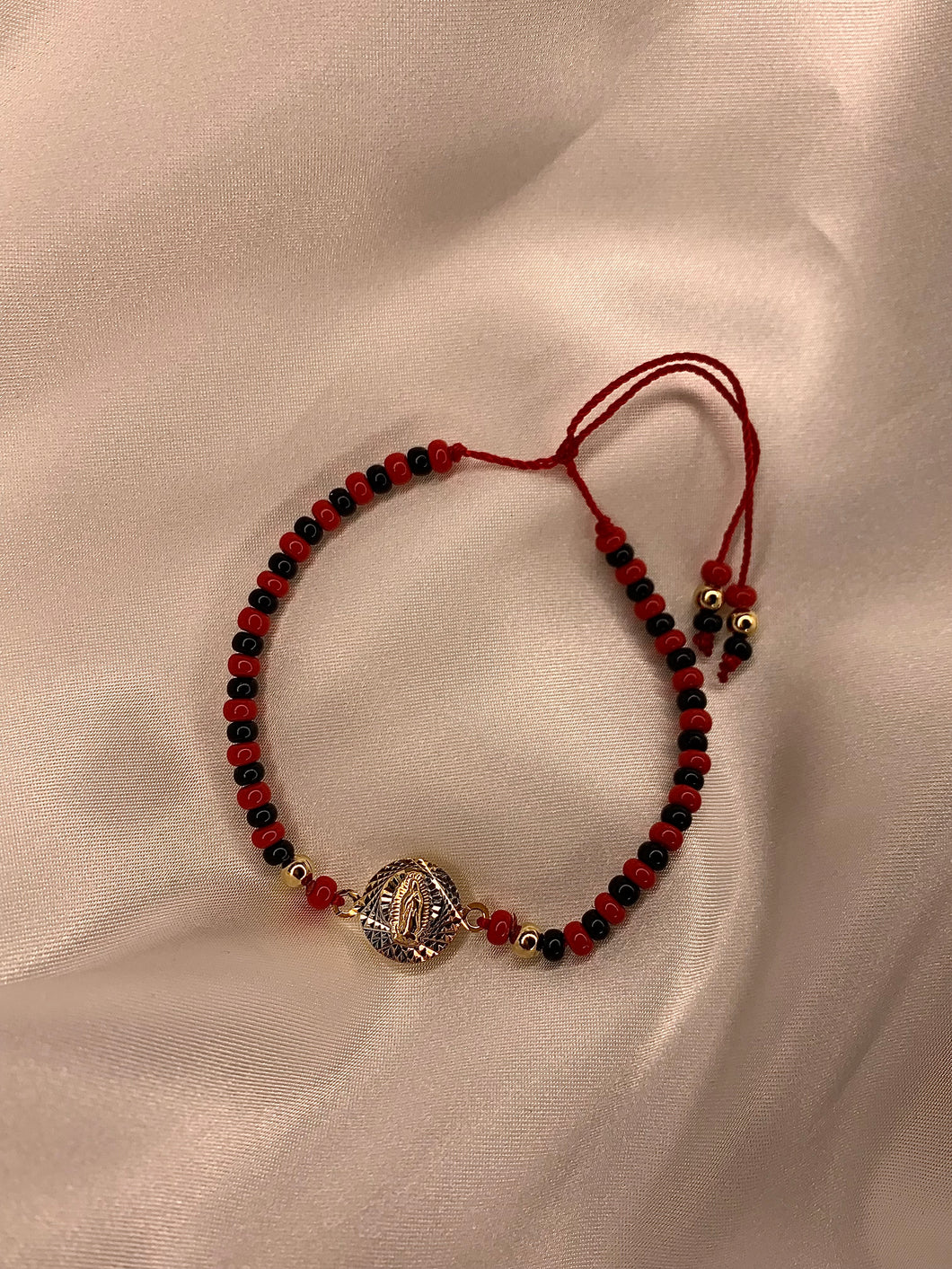 Red and Black Virgencita Bracelet