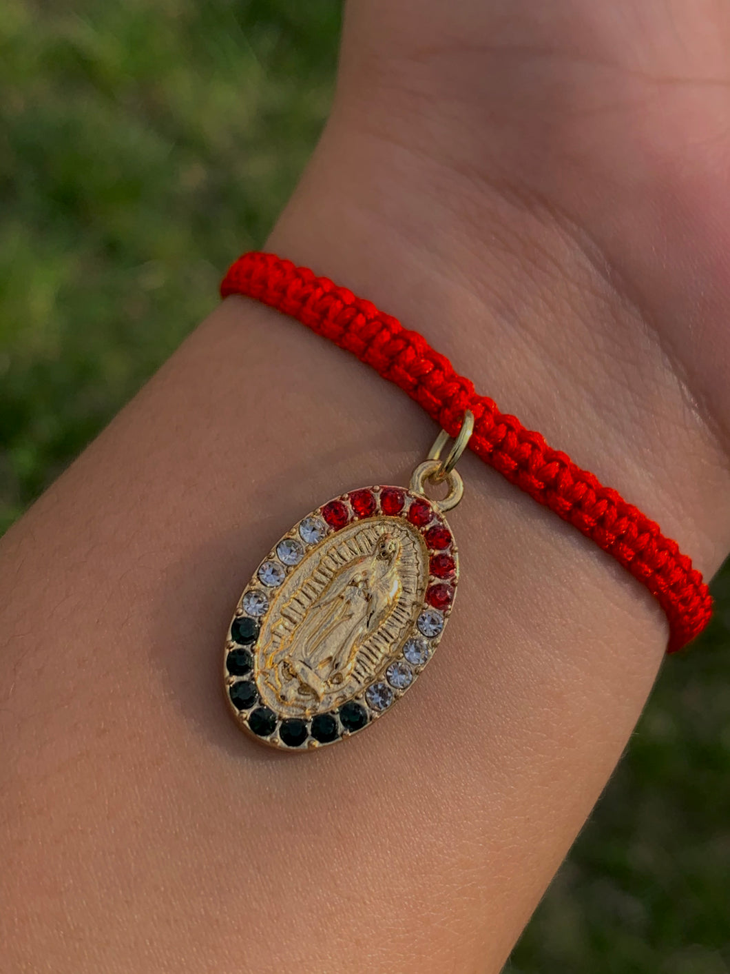 Red Braided Virgencita Bracelet