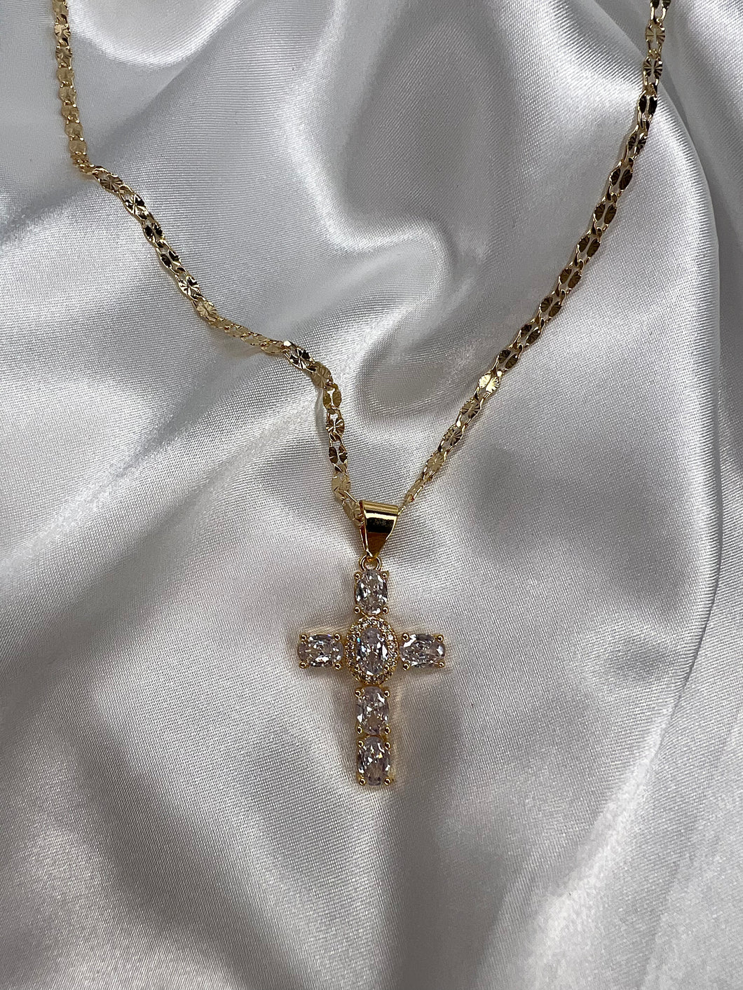 white crystal cross