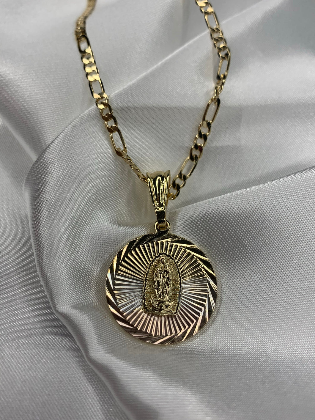 3 Toned Virgencita Coin Necklace