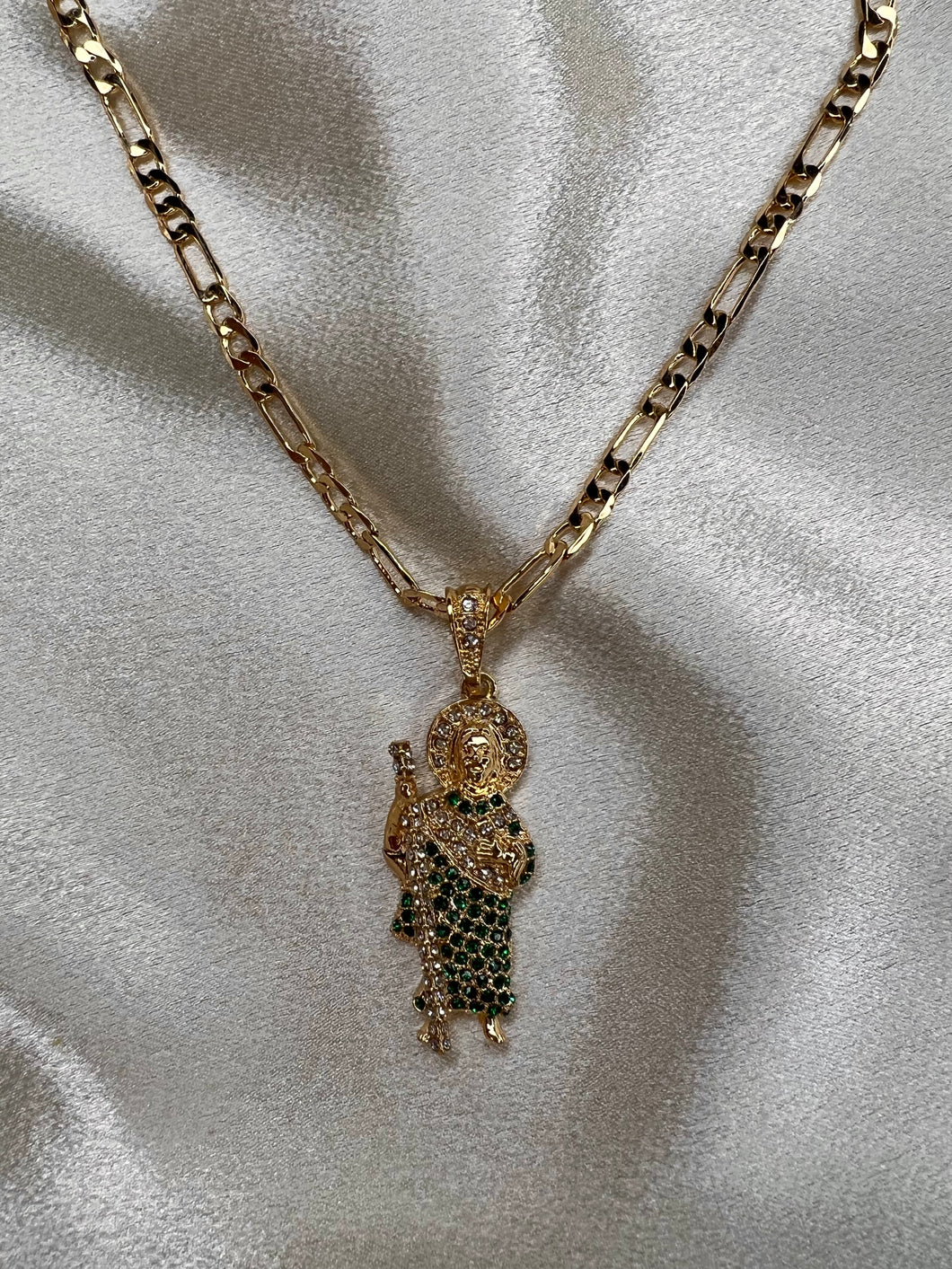 Diamond Covered San Judas Necklace